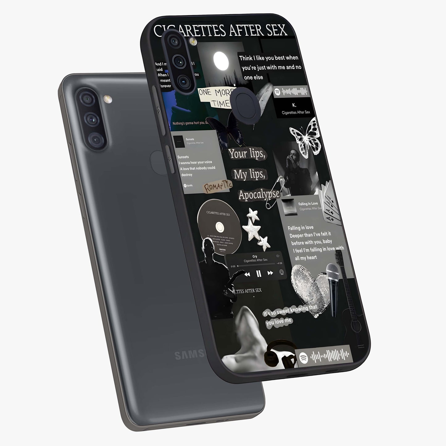 Midnight Love Echo Glass Case displayed in angled mockup highlighting elegant love inspired design with deep aesthetic style.