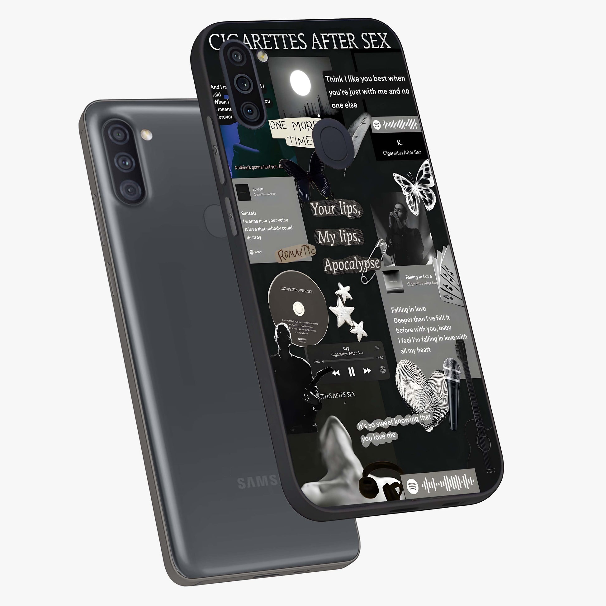 Midnight Love Echo Glass Case displayed in angled mockup highlighting elegant love inspired design with deep aesthetic style.