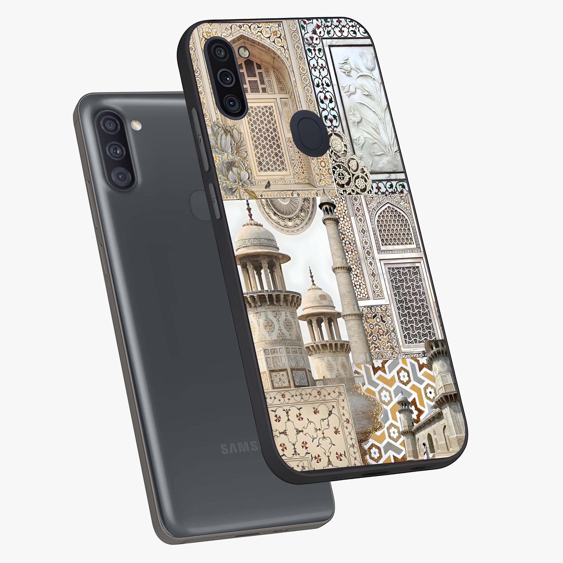 Mughal Marble Legacy Glass Case displayed in angled mockup highlighting elegant heritage marble artwork with royal aesthetic.