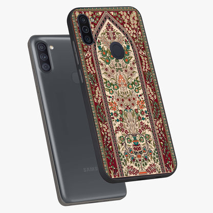 Persian Inspired Glass Case displayed in angled mockup highlighting intricate traditional design with elegant cultural aesthetic.