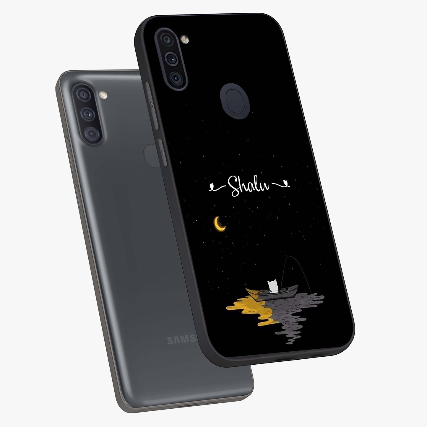 Silent Night Row Glass Case displayed in angled mockup highlighting peaceful evening design with dreamy night aesthetic.