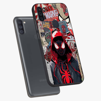 Spider Collage Street Glass Case displayed in angled mockup highlighting dynamic street style collage design with comic aesthetic.