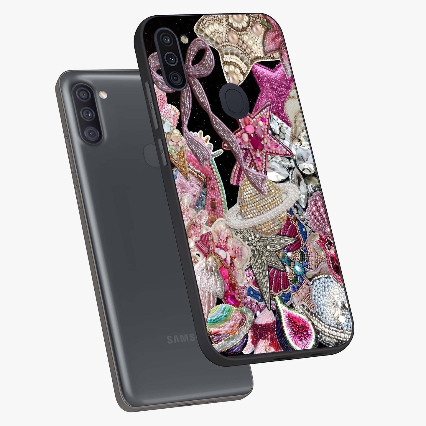 Starlit Jewel Dream Glass Case displayed in angled mockup highlighting glowing celestial jewel design with dreamy aesthetic.