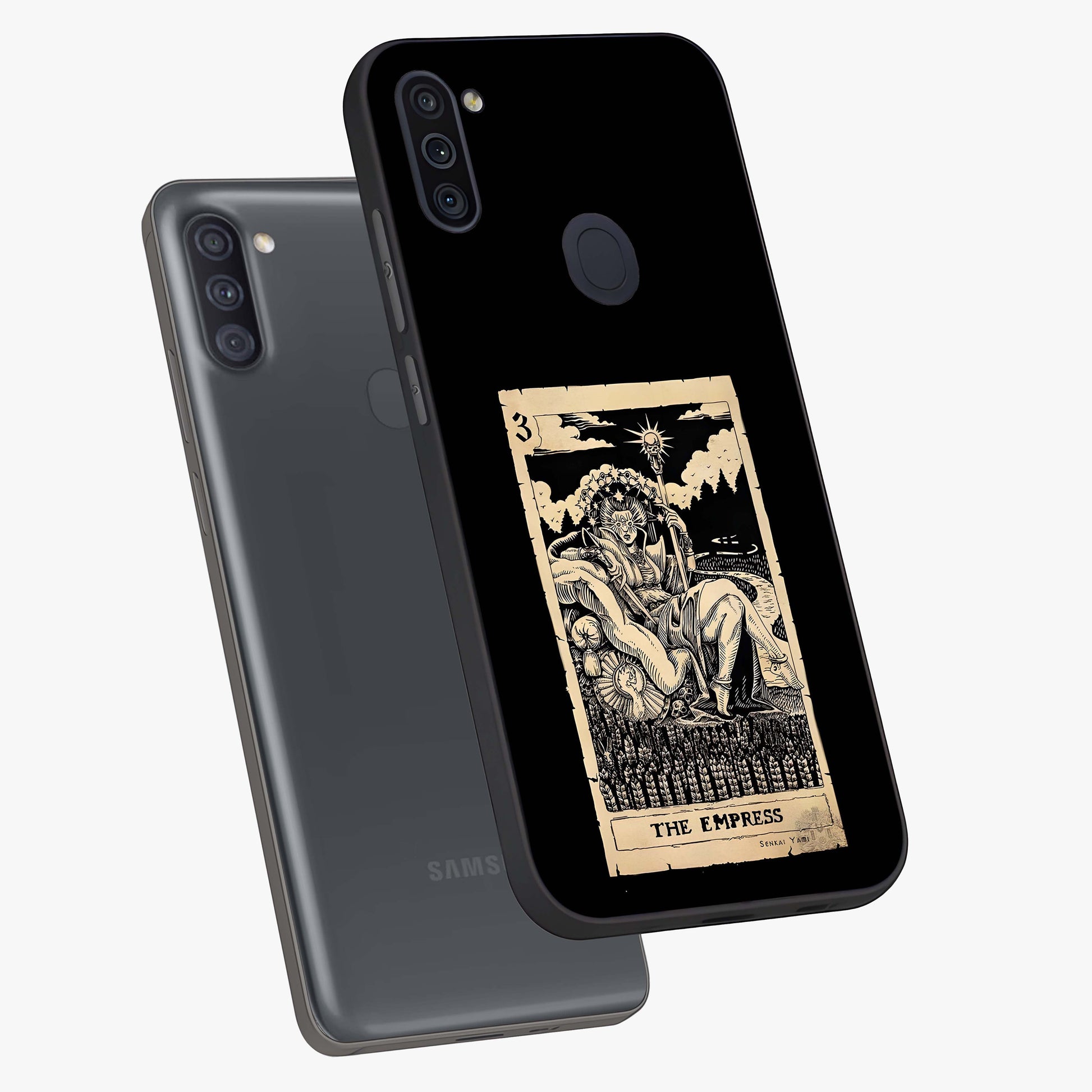 The Empress Glass Case displayed in angled mockup highlighting elegant royal design with majestic aesthetic style.