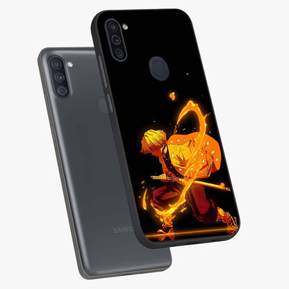 Thunder Flame Execution Glass Case displayed in angled mockup highlighting dramatic fire themed design with intense fantasy aesthetic.
