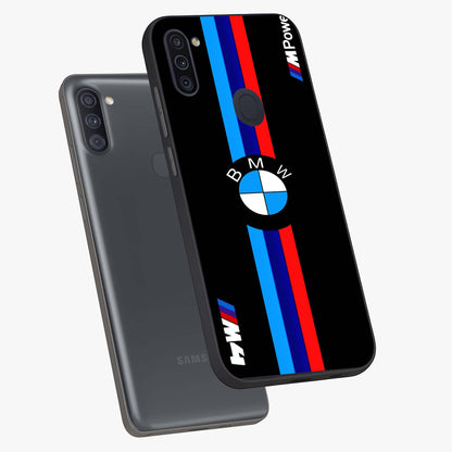 Turbo BMW Beast Glass Case displayed in angled mockup highlighting sleek racing car design with bold automotive aesthetic.