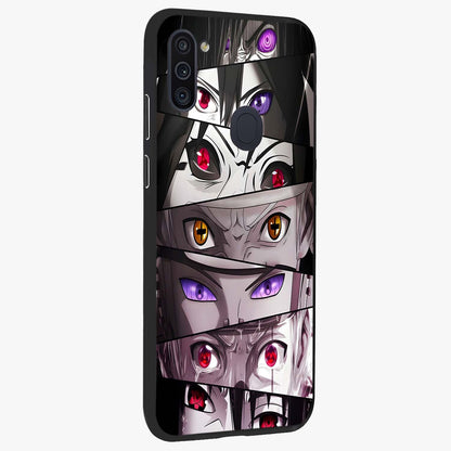 Eyes of Destiny Glass Case upright view showcasing symbolic eye artwork with dramatic artistic theme.