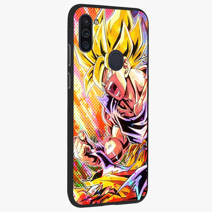 Firing Goku Glass Case upright view showcasing energetic anime artwork with bold warrior theme.
