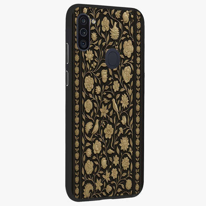 Golden Evil Eye Mandala Glass Case upright view showcasing decorative evil eye mandala artwork with spiritual aesthetic style.