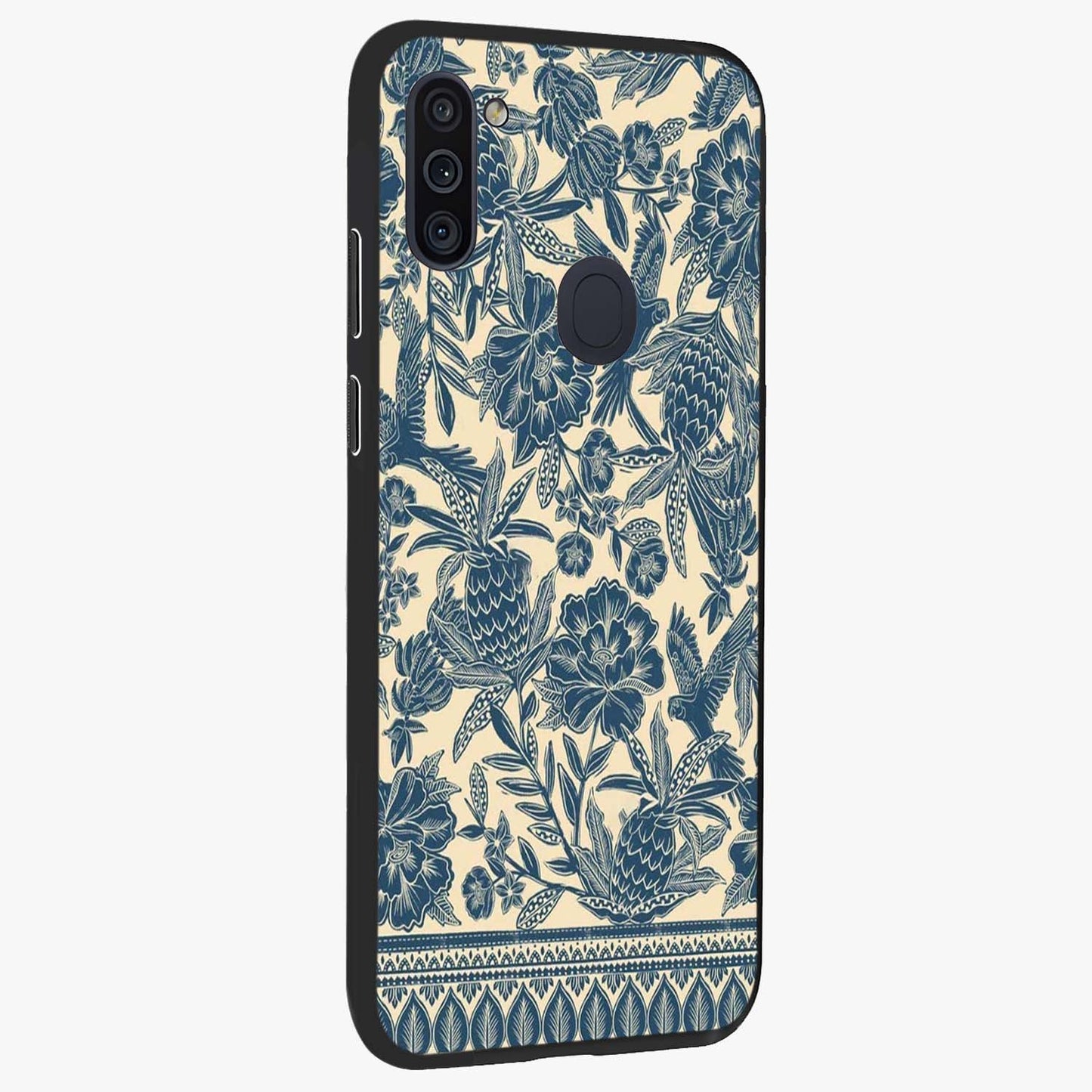 Heirloom Wild Bloom Glass Case upright view showcasing delicate wildflower artwork with timeless floral theme.