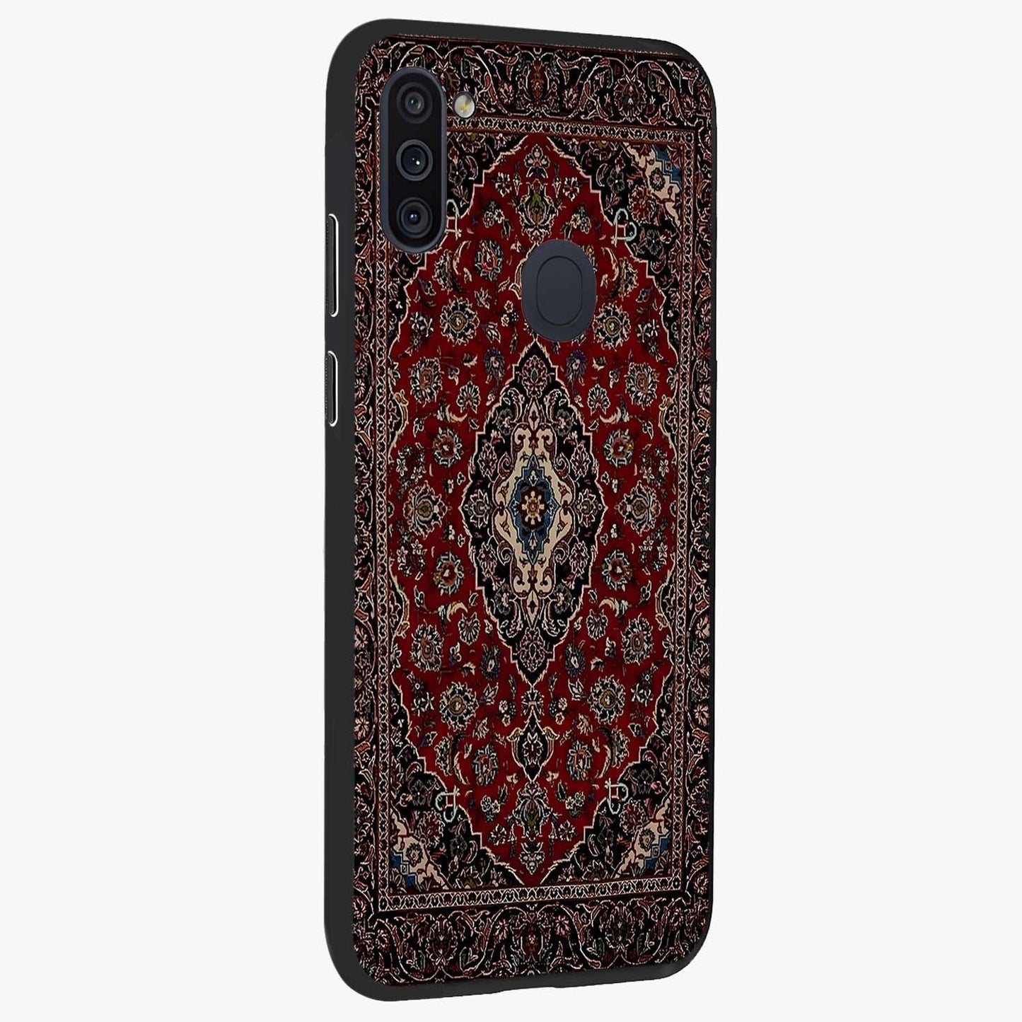 Heritage Carpet Royale Glass Case upright view showcasing detailed ornamental artwork with luxurious traditional theme.