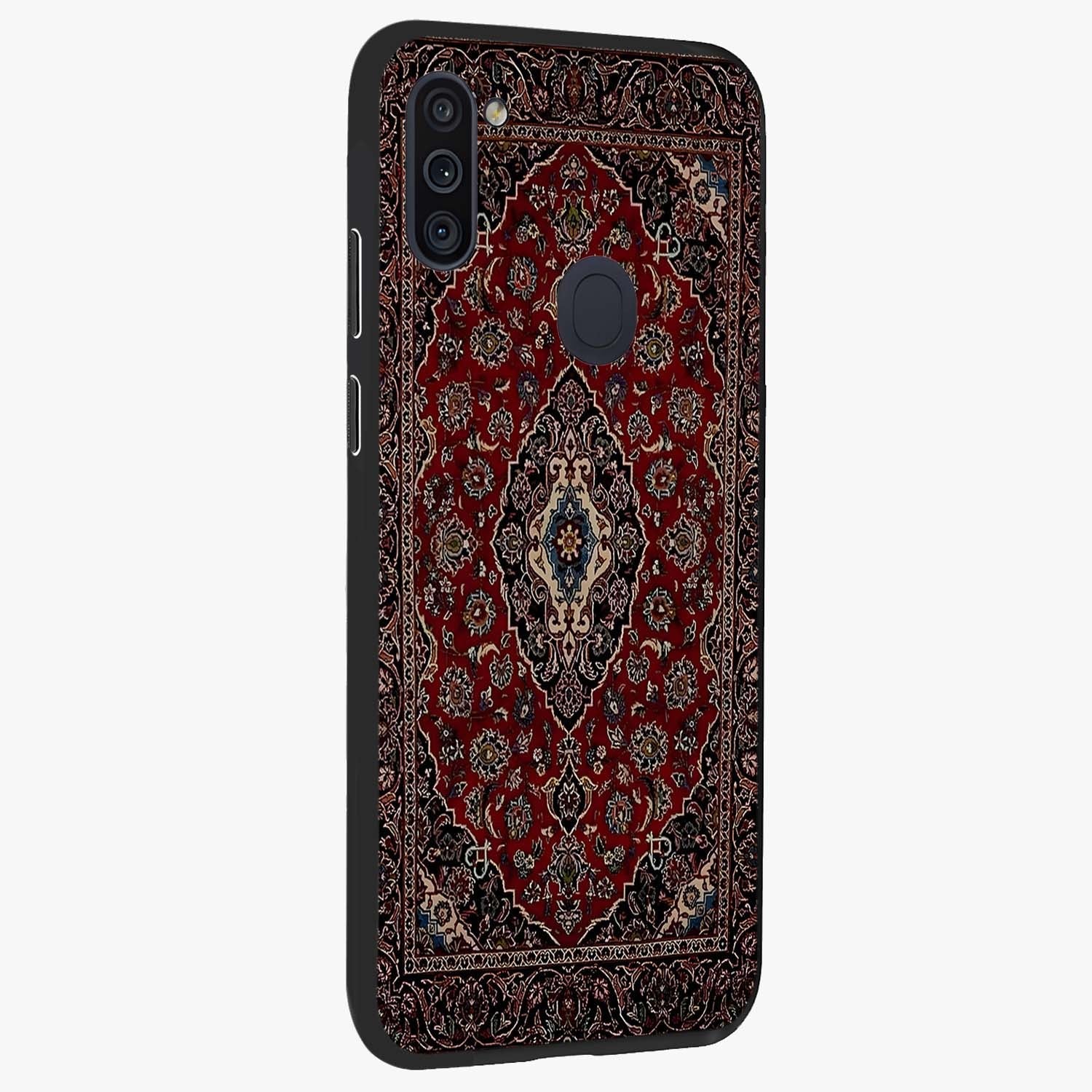 Heritage Carpet Royale Glass Case upright view showcasing detailed ornamental artwork with luxurious traditional theme.
