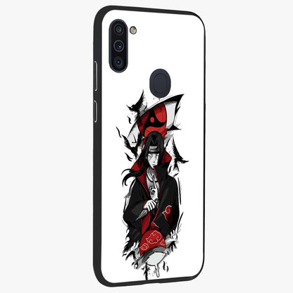 Itachi Limited Edition Naruto Anime Glass Case upright view showcasing intense anime artwork with powerful character theme.