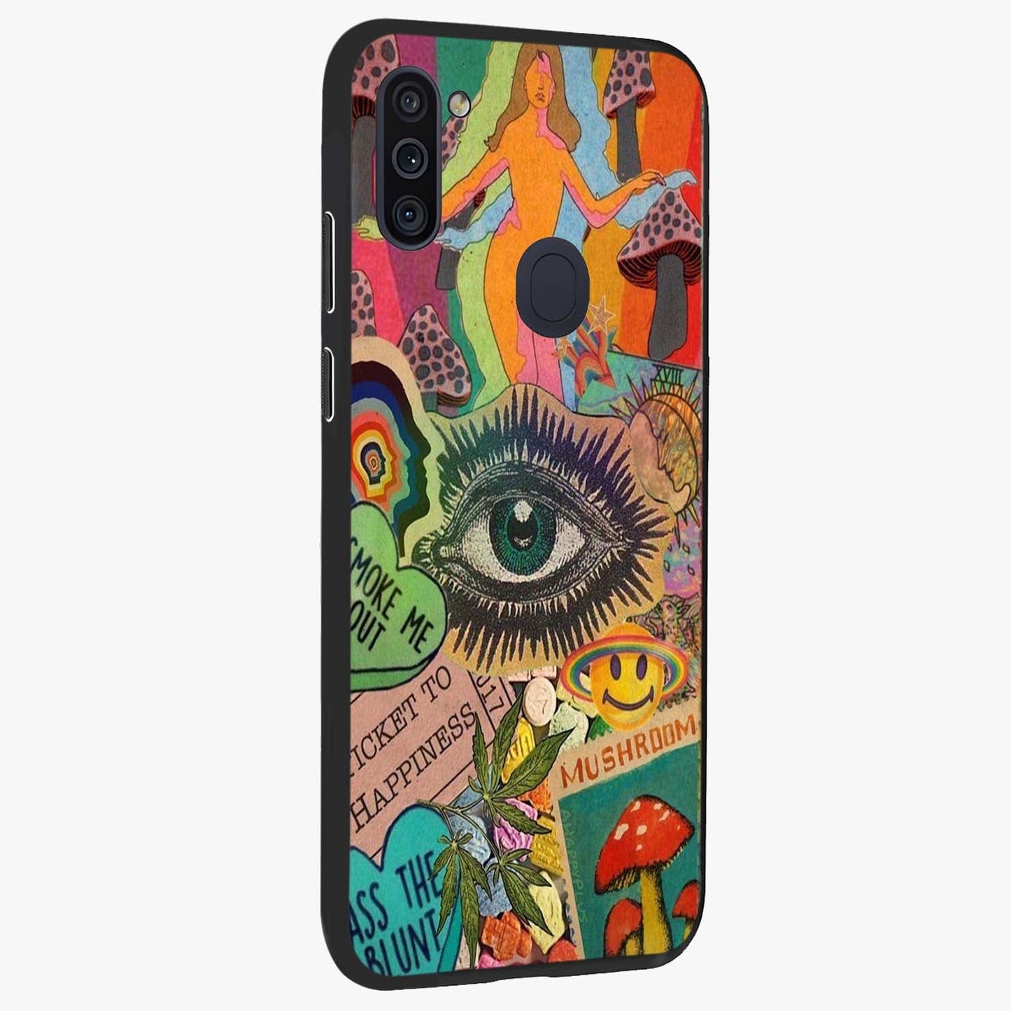 Mystic Eye Wonderland Glass Case upright view showcasing symbolic eye artwork with mysterious fantasy theme.