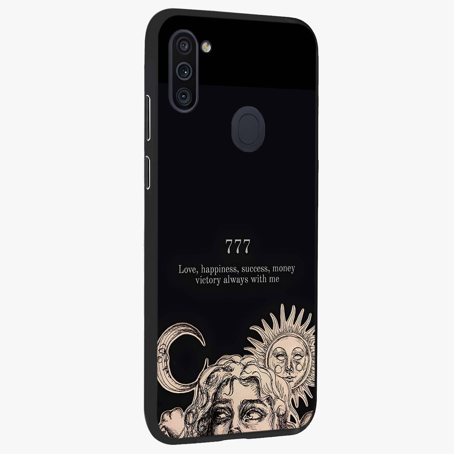 Mystic Victory Aura Glass Case upright view showcasing powerful victory themed artwork with spiritual energy vibe.