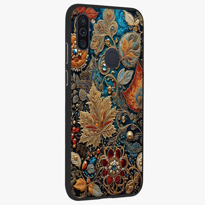 Royal Jewel Garden Glass Case upright view showcasing rich floral artwork with luxurious garden theme.