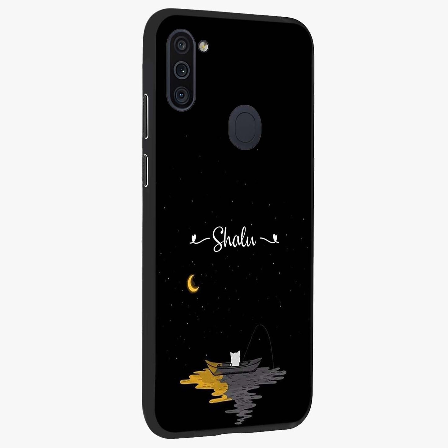 Silent Night Row Glass Case upright view showcasing tranquil night artwork with serene landscape theme.
