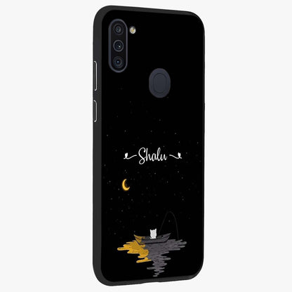 Silent Night Row Glass Case upright view showcasing tranquil night artwork with serene landscape theme.