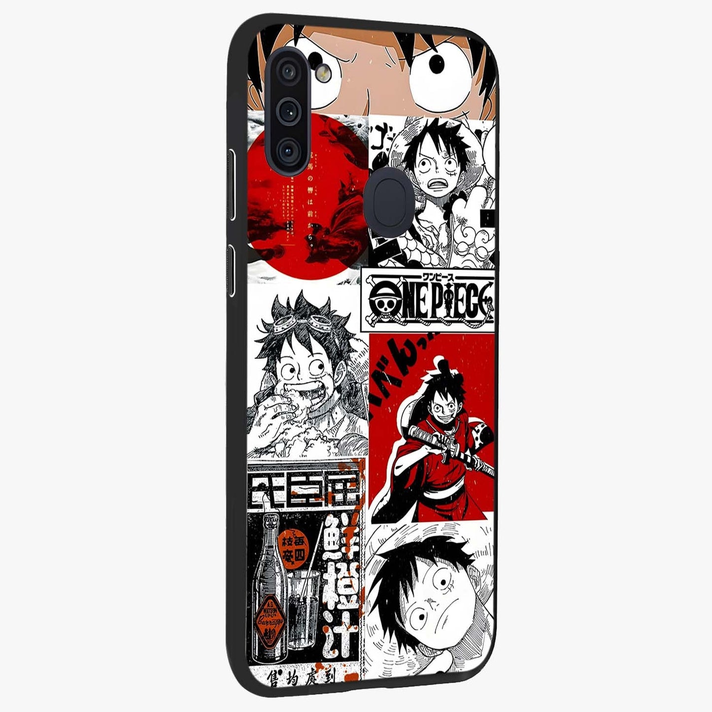 Strawhat Chaos Panels Glass Case upright view showcasing energetic anime artwork with bold adventure theme.