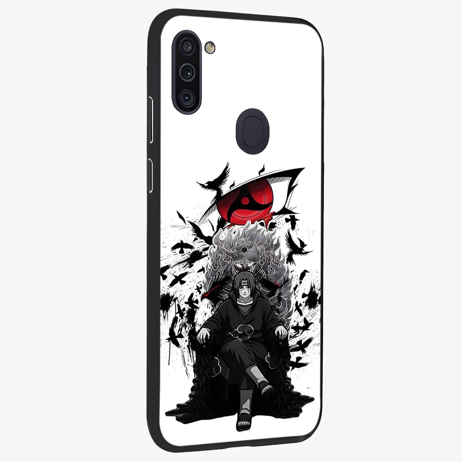 Uchiha Shadow Throne Glass Case upright view showcasing magical underwater galaxy artwork with vibrant cosmic theme.