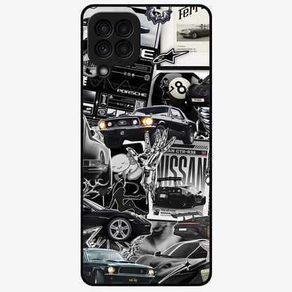 Aesthetic Dark Love Glass Case showing flat back view with dark romantic artwork and glossy glass finish.