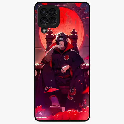 Blood Moon Sovereign Glass Case showing flat back view with mystical blood moon artwork and glossy glass finish.