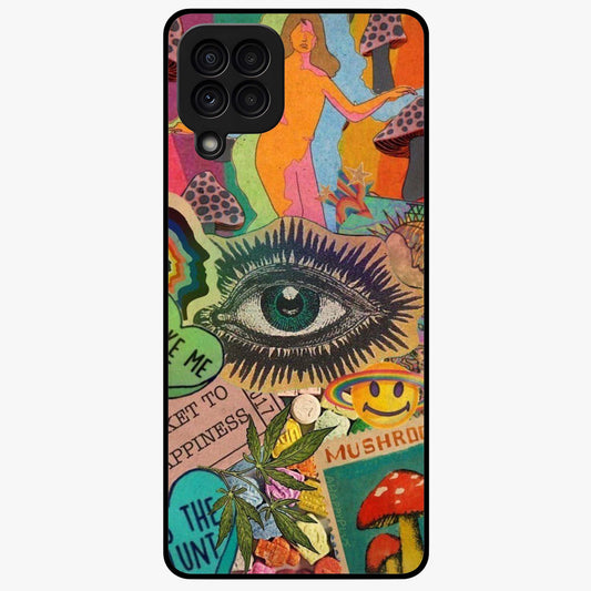 Mystic Eye Wonderland Glass Case showing flat back view with mystical eye themed artwork and glossy glass finish.