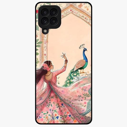 Royal Grace Muse Glass Case showing flat back view with elegant artistic artwork and glossy glass finish.