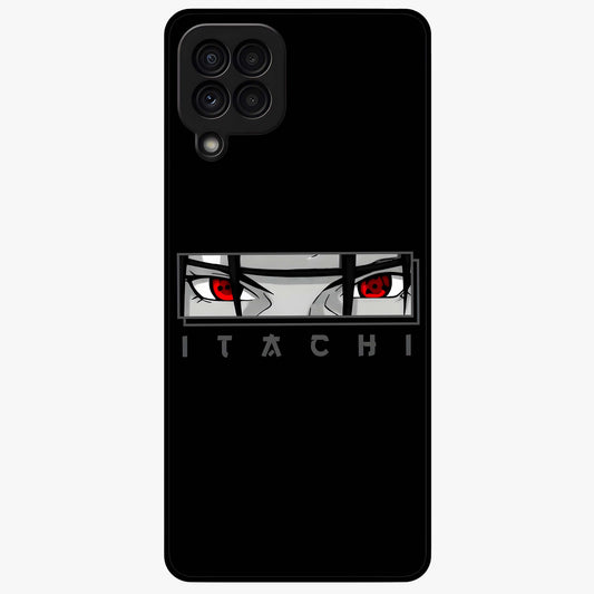 Scarlet Gaze Dominance Glass Case showing flat back view with striking red themed artwork and glossy glass finish.