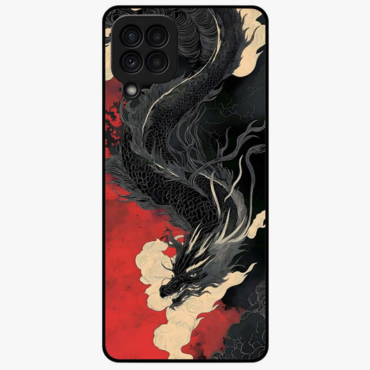 Shadow Dragon Fury Glass Case showing flat back view with fierce dragon artwork and glossy glass finish.