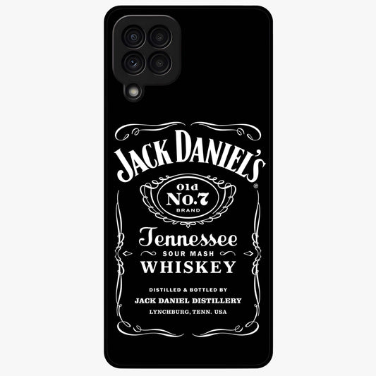 Vintage Whiskey Heritage Glass Case showing flat back view with classic whiskey inspired artwork and glossy glass finish.