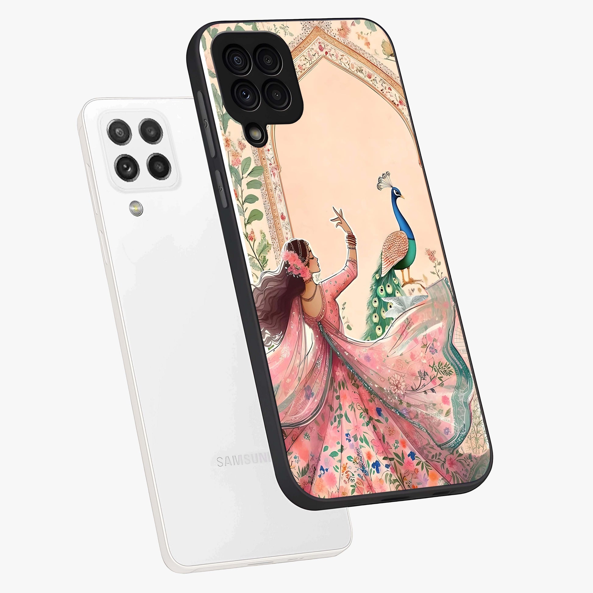 Royal Grace Muse Glass Case displayed in angled mockup highlighting graceful design with refined royal aesthetic.