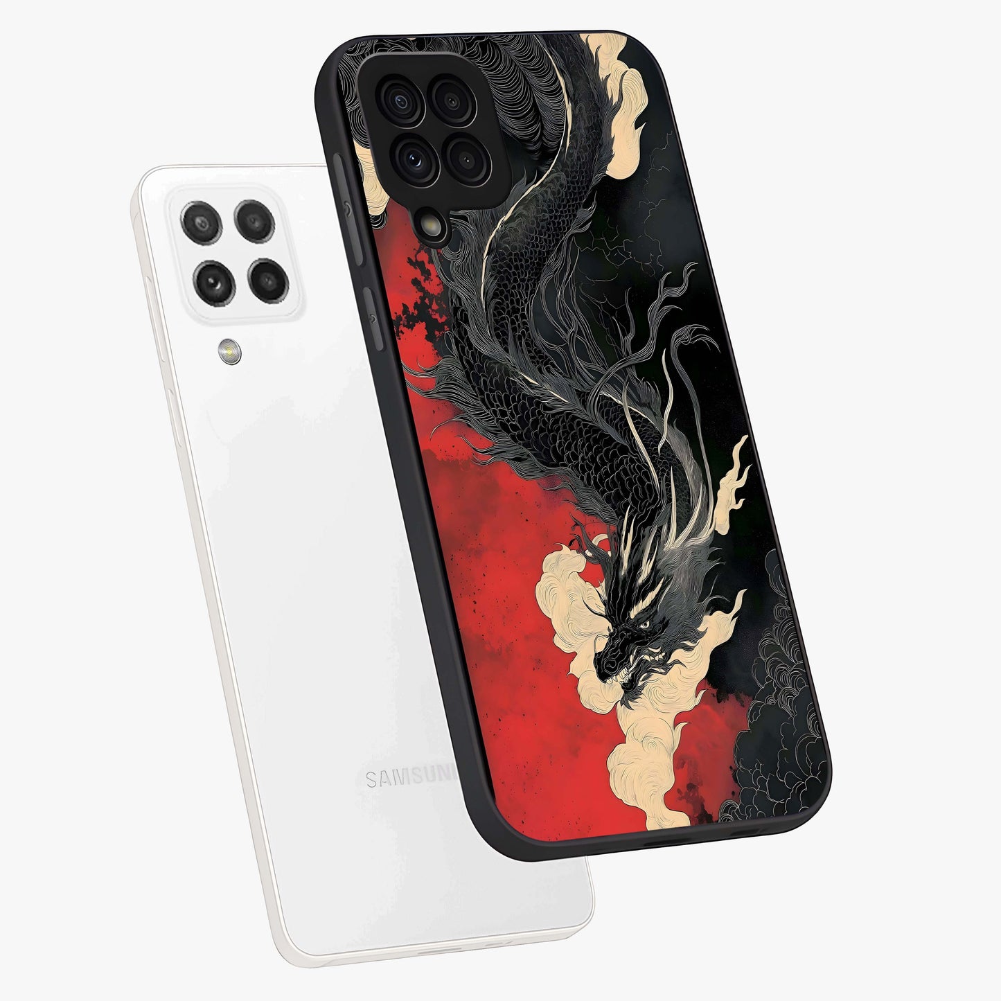 Shadow Dragon Fury Glass Case displayed in angled mockup highlighting powerful dragon illustration with dark fantasy aesthetic.