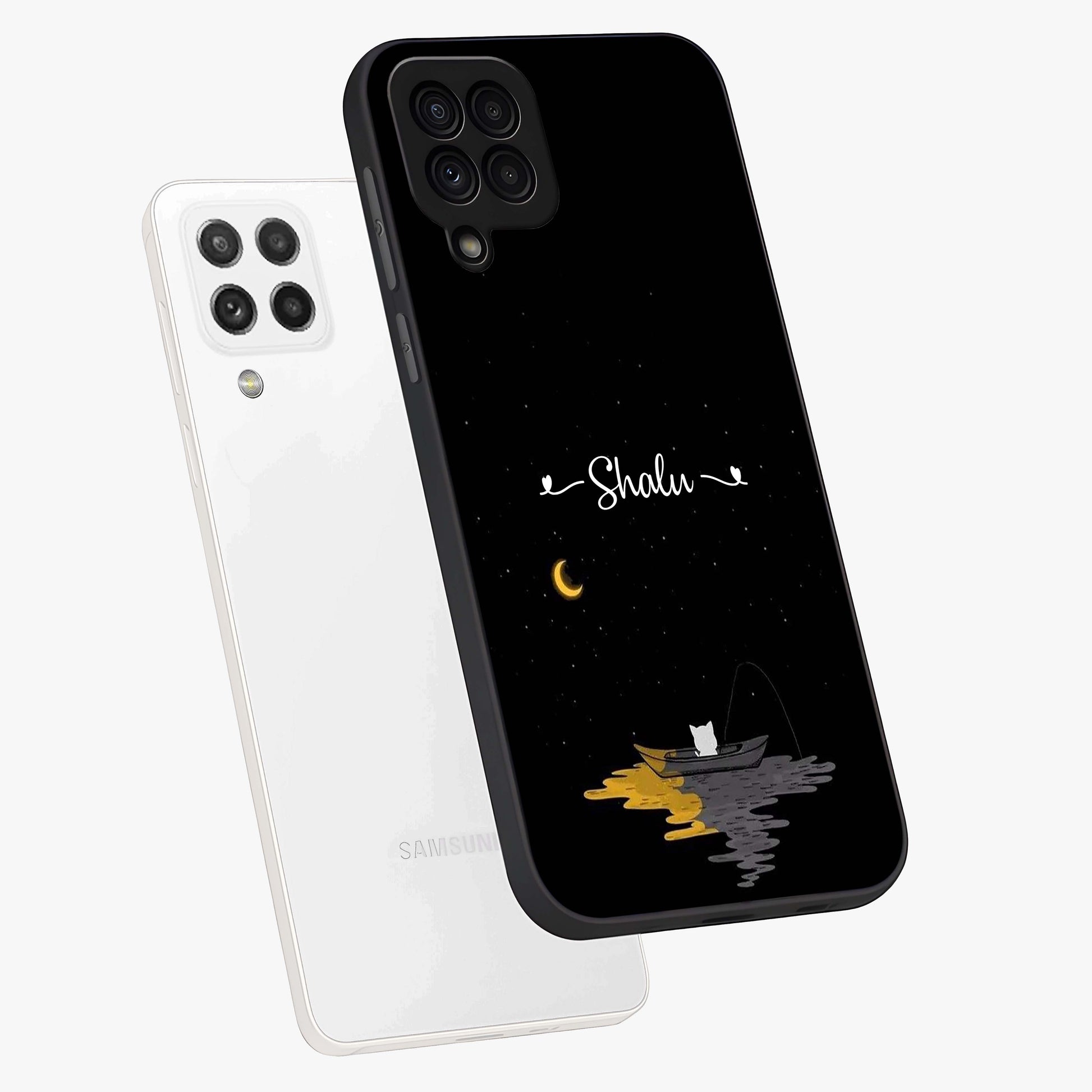 Silent Night Row Glass Case displayed in angled mockup highlighting peaceful evening design with dreamy night aesthetic.