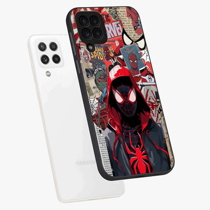 Spider Collage Street Glass Case displayed in angled mockup highlighting dynamic street style collage design with comic aesthetic.