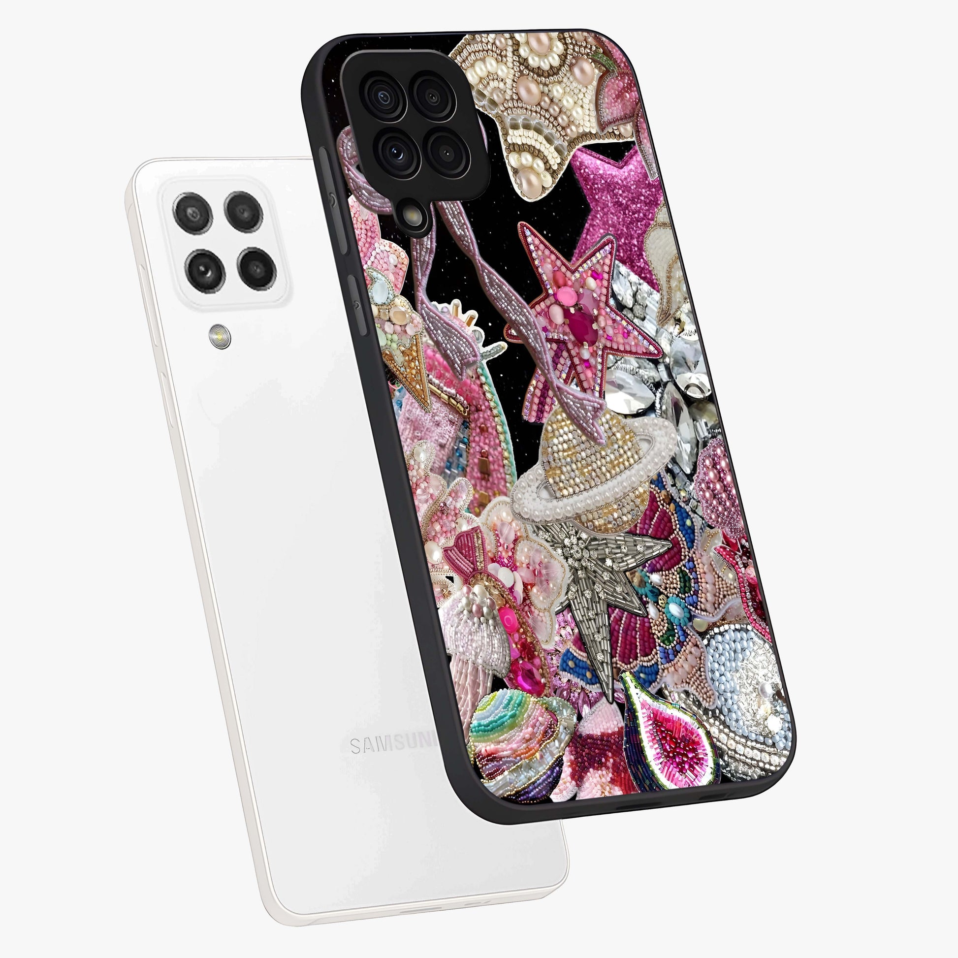 Starlit Jewel Dream Glass Case displayed in angled mockup highlighting glowing celestial jewel design with dreamy aesthetic.