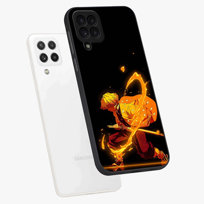 Thunder Flame Execution Glass Case displayed in angled mockup highlighting dramatic fire themed design with intense fantasy aesthetic.