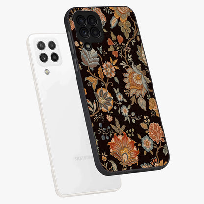 Vintage Floral Dream Glass Case displayed in angled mockup highlighting elegant vintage flower design with soft aesthetic style.