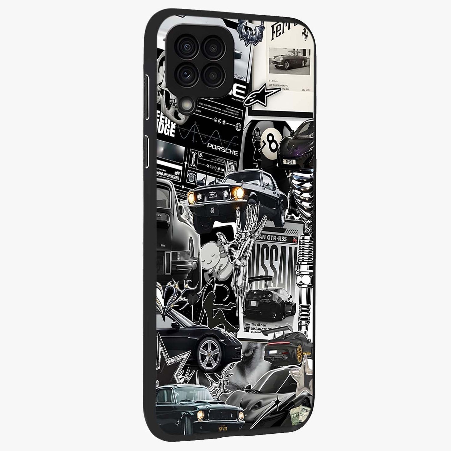 Aesthetic Dark Love Glass Case upright view showcasing dramatic romantic artwork with modern aesthetic style.