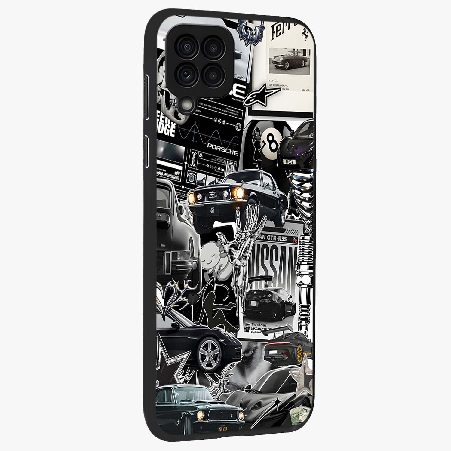 Aesthetic Dark Love Glass Case upright view showcasing dramatic romantic artwork with modern aesthetic style.