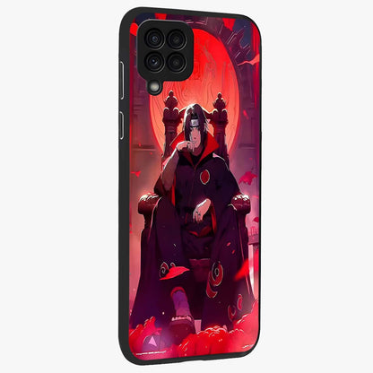 Blood Moon Sovereign Glass Case upright view showcasing powerful moon inspired artwork with cosmic aesthetic style.