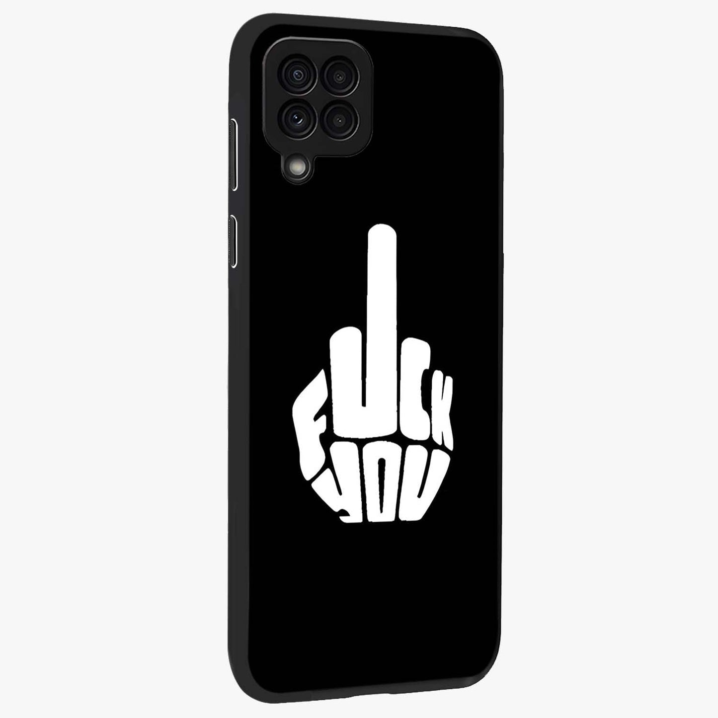 Rebel Mode On Glass Case upright view showcasing striking statement artwork with bold rebellious theme.