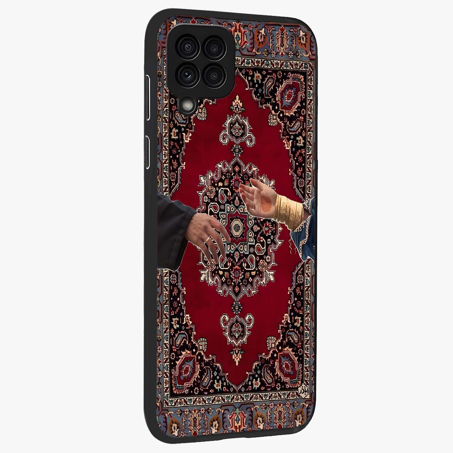 Royal Touch Reach Glass Case upright view showcasing stylish royal inspired artwork with graceful theme.