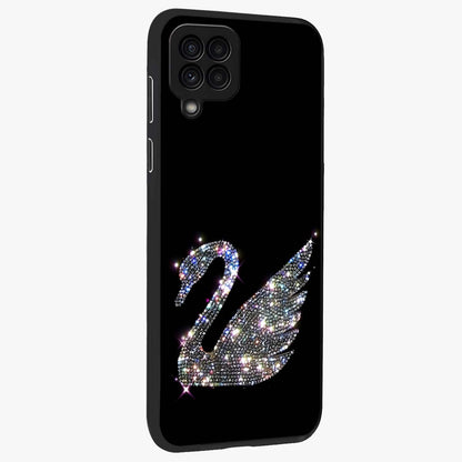 Starlit Swan Grace Glass Case upright view showcasing beautiful swan artwork with peaceful night themed design.