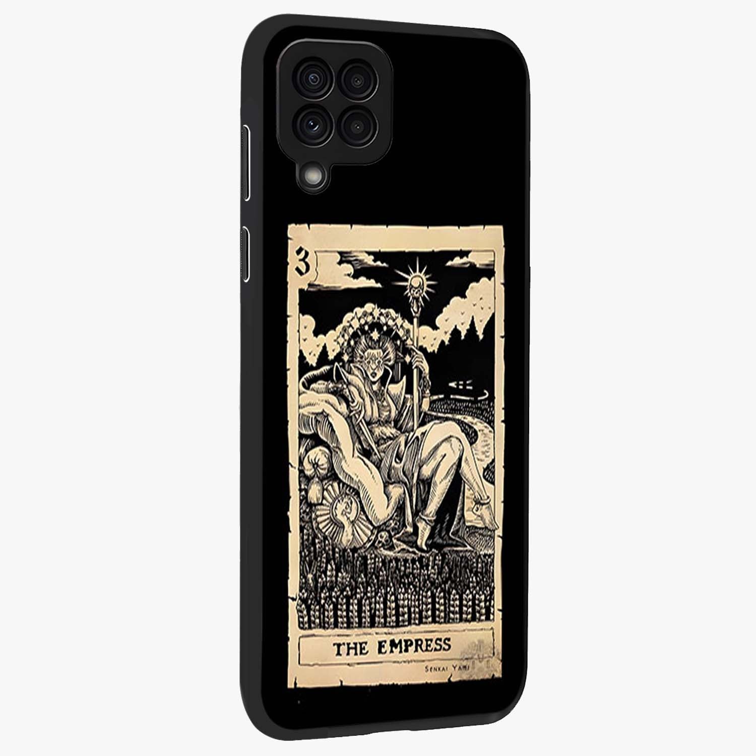 The Empress Glass Case upright view showcasing powerful empress themed artwork with luxurious artistic theme.