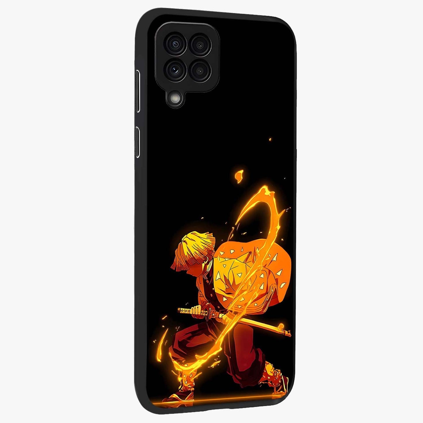 Thunder Flame Execution Glass Case upright view showcasing explosive flame artwork with dynamic action theme.