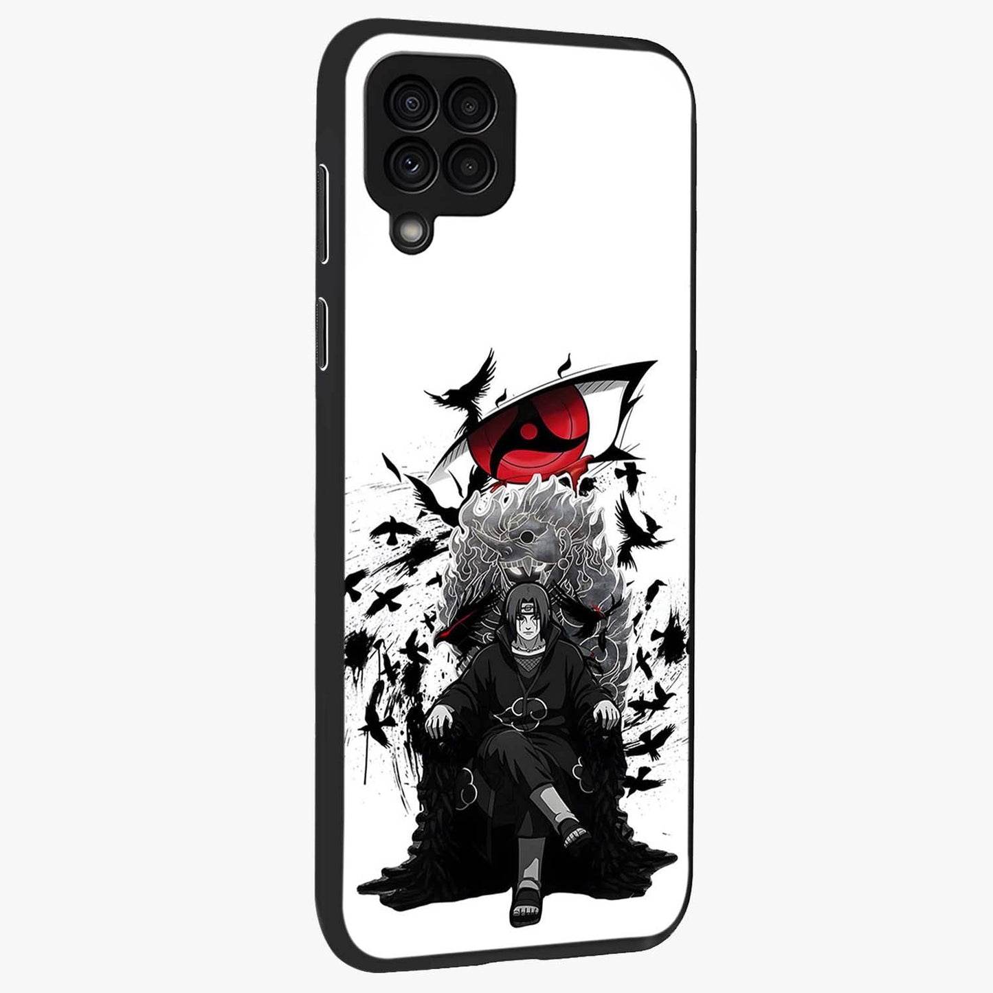 Uchiha Shadow Throne Glass Case upright view showcasing magical underwater galaxy artwork with vibrant cosmic theme.