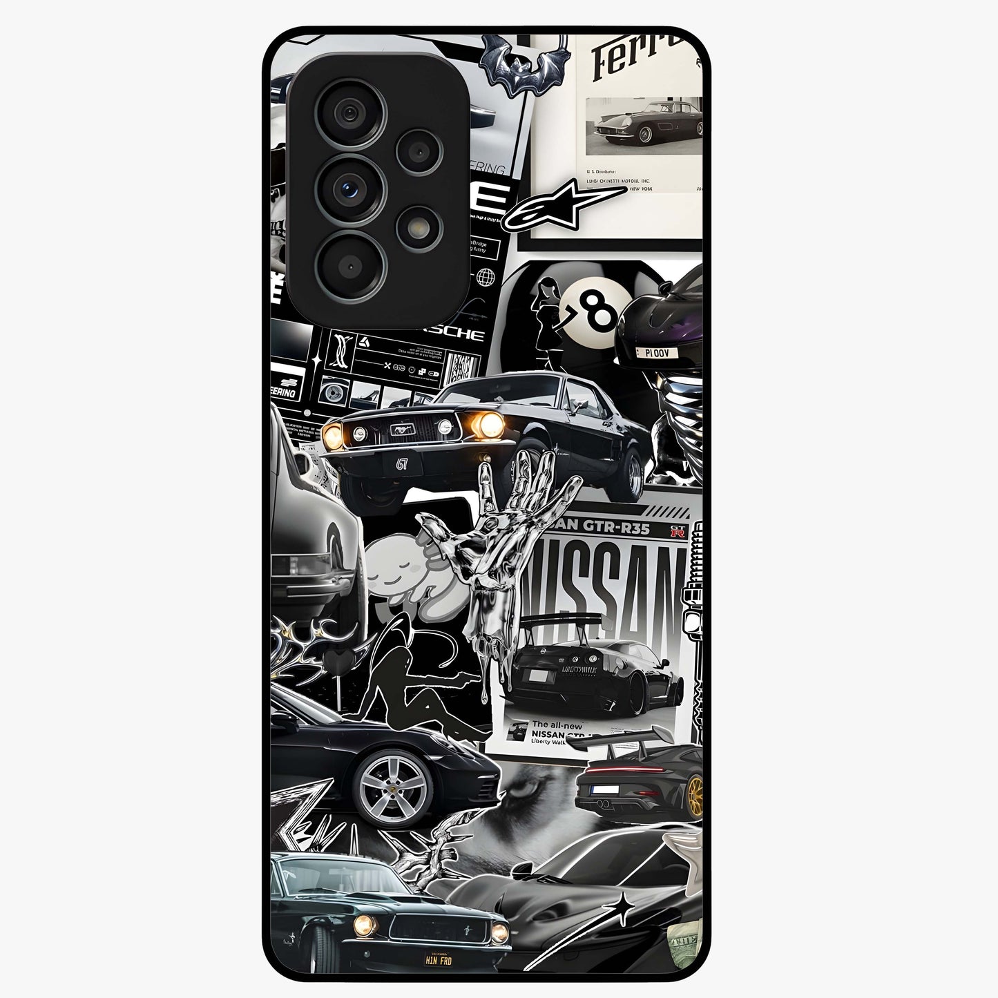 Aesthetic Dark Love Glass Case showing flat back view with dark romantic artwork and glossy glass finish.