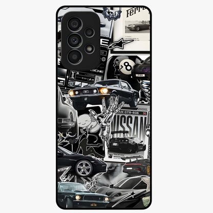 Aesthetic Dark Love Glass Case showing flat back view with dark romantic artwork and glossy glass finish.