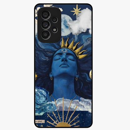 Aesthetic Lord Shiva Glass Case showing flat back view with divine Shiva artwork and glossy glass finish.